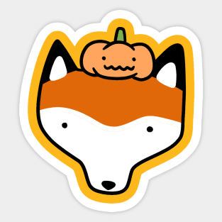 Pumpkin Fox Face Sticker